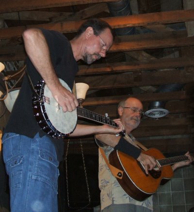 Odie, Jim, and the rafters